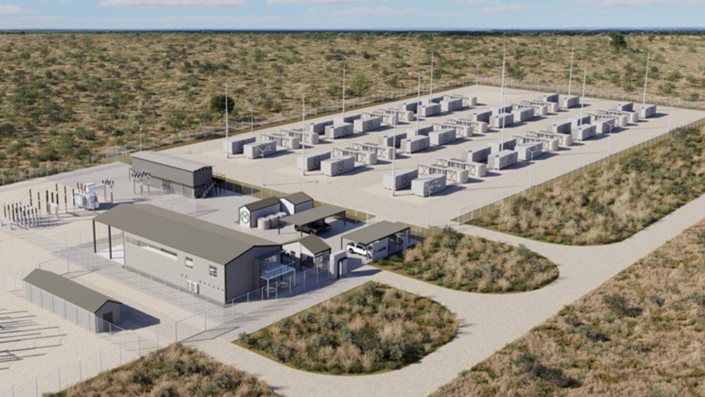 An artist's impression of the Hartebeesfontein BESS project