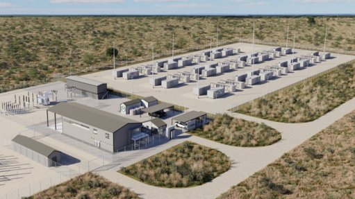 An artist's impression of the Hartebeesfontein BESS project