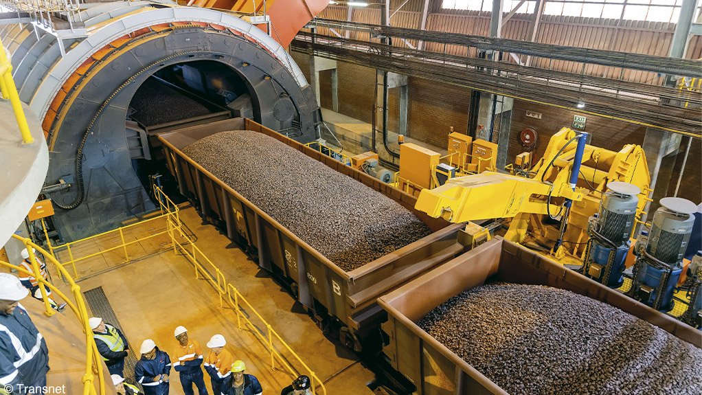 NEW TIPPLER: A R4-billion infrastructure expansion at the Saldanha Iron Ore Terminal, which included the installation of a new tippler (pictured), has been completed. The investment milestone was marked earlier this month. The terminal is also celebrating 50 years of operation this year, with the first shipment of iron-ore having been made in 1976. Photograph: Transnet