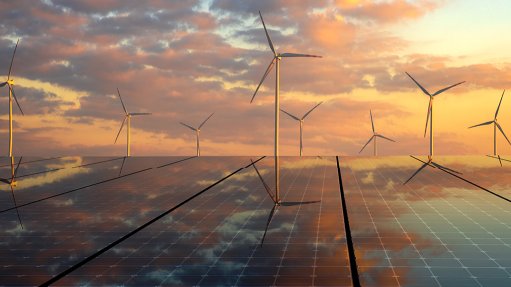 Solar panels and wind turbines