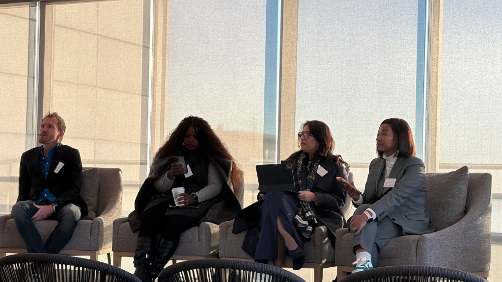 From left to right is Dom Wills, DBSA’s Maxoli Njoli, HKA’s Siham Sali-Abrahams and Khumoetsile Kotelo