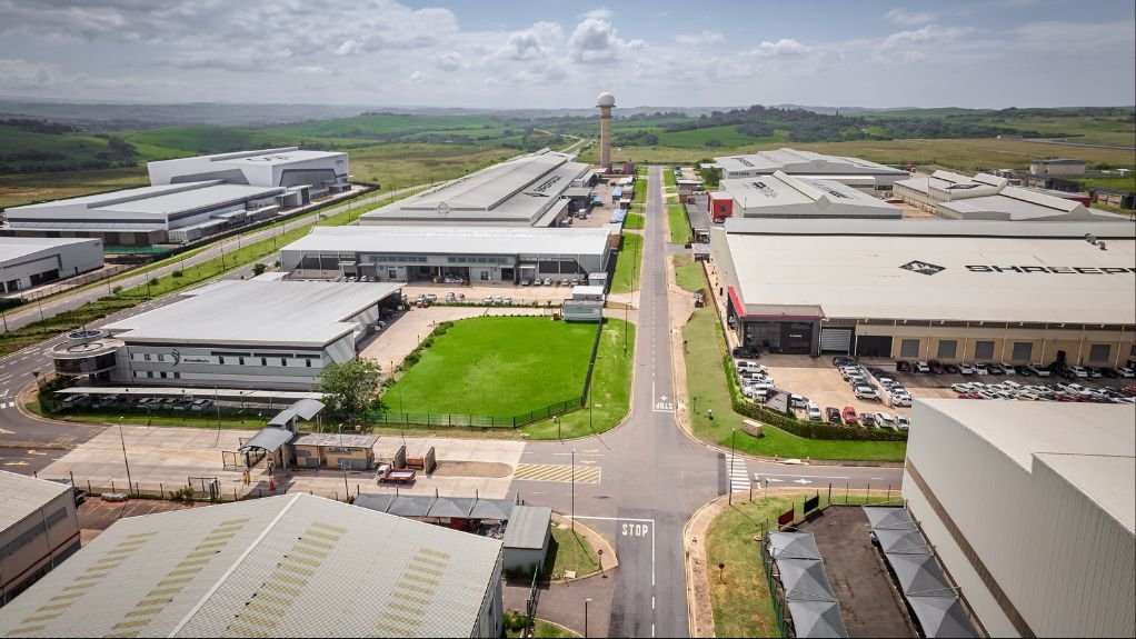 The above image depicts an aerial view of the Dube Trade Zone