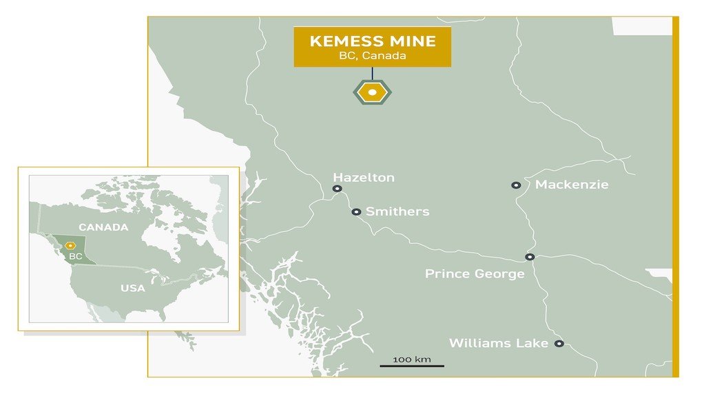 Location map of the Kemess project