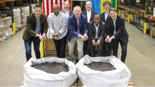 An image showing the the inaugural shipment of tungsten concentrate from Trinity Metals’ Nyakabingo mine to the US 