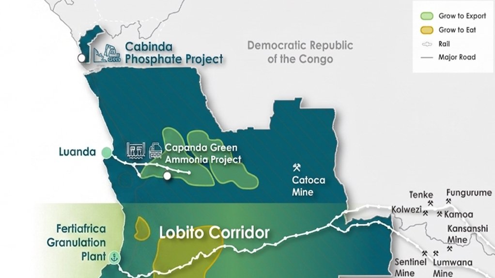 Location map of the Cabinda phosphate project