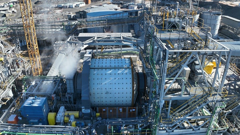 An image of the SAG mill at Rosh Pinah Zinc's project in Namibia 