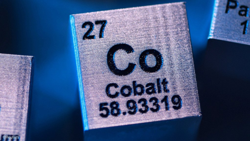 A block with the symbol, atomic number and mass number of cobalt 
