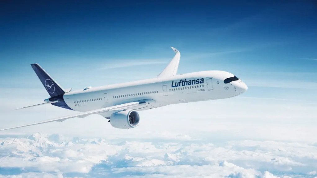 A Lufthansa-branded aeroplane