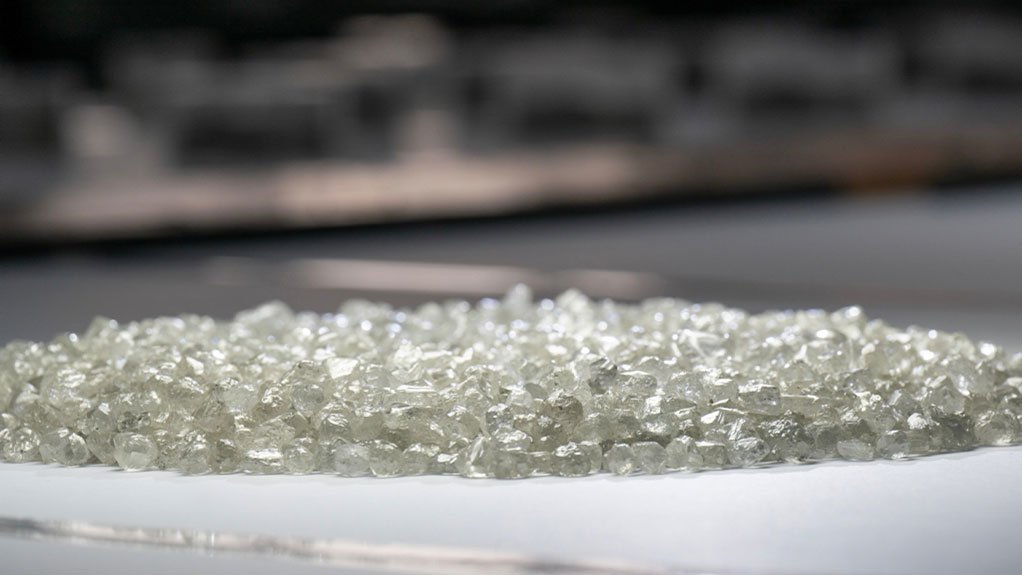 A close-up view of rough diamonds highlighting their natural characteristics before cutting and polishing