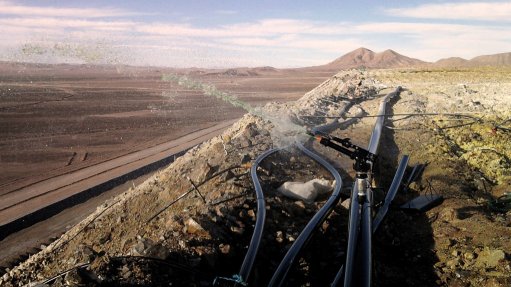 An image of the Komet Irrigation Trigon irrigation system at a mining operation