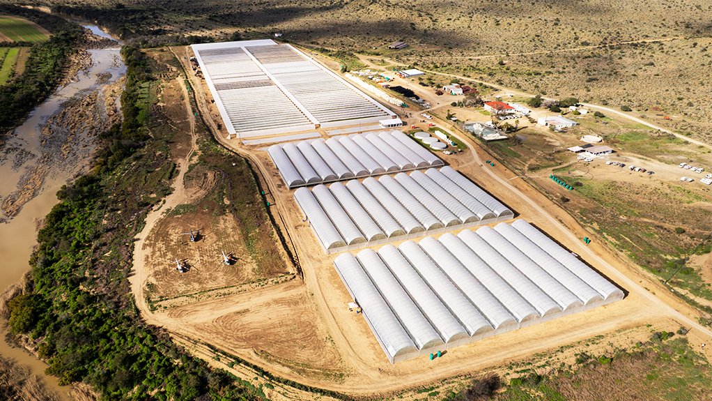 An aerial view of the spekboom project facility