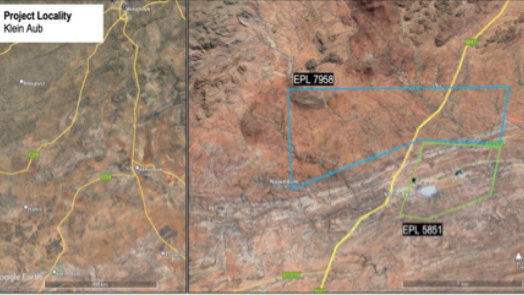 A map of the Klein Aub project area