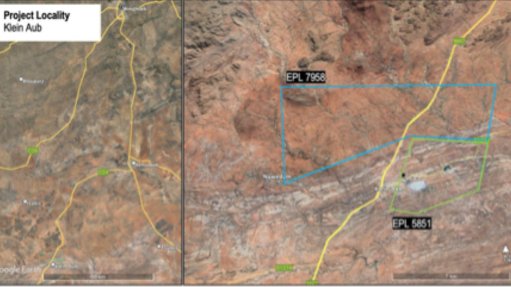 A map of the Klein Aub project area