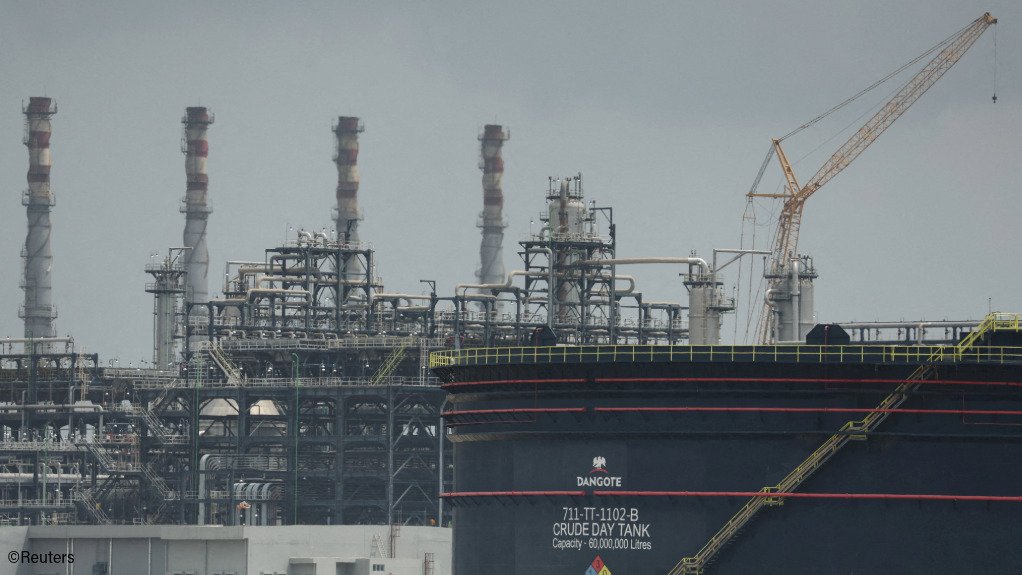 A Dangote crude storage tank