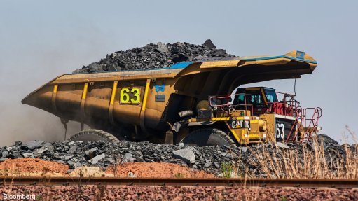Mine truck with coal 
