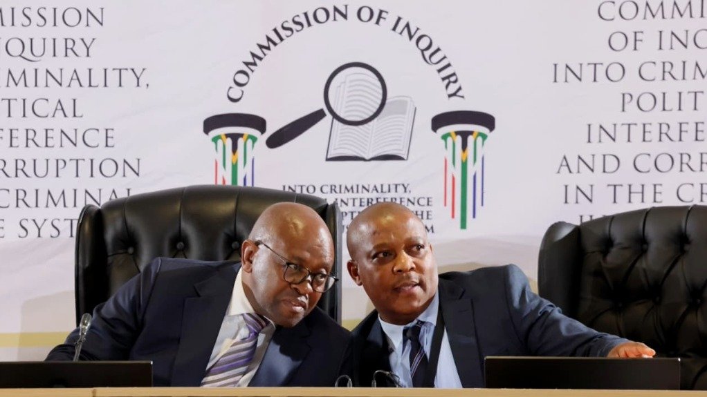 The Madlanga Commission is led by Justice Mbuyiseli Madlanga (left)