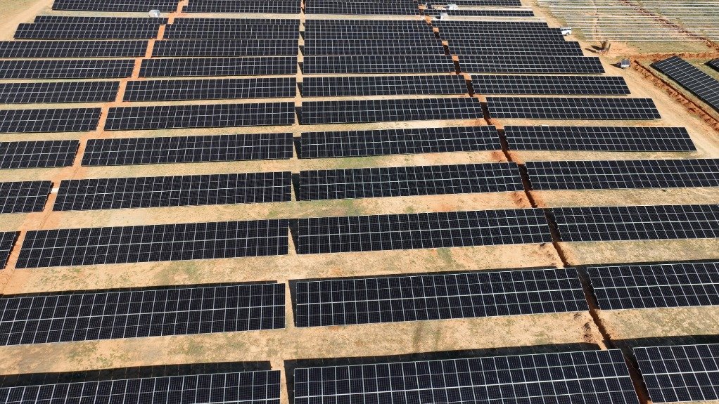 Solar panels at the Free State Bell Rive farm