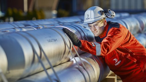 Hydro employee at aluminium smelting operation