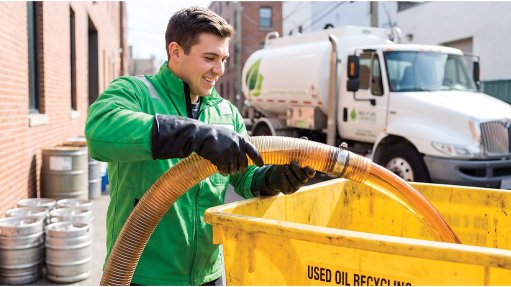 oil in recycling container