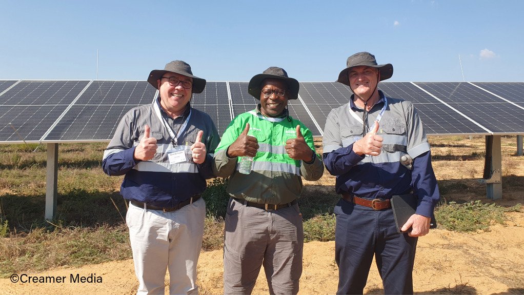 Cennergi CEO Danie Du Plessis, Exxaro CEO Ben Magara and Exxaro executive head of energy Leon Groenewald
