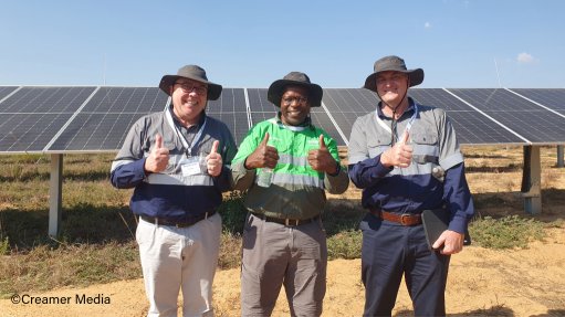 Cennergi CEO Danie Du Plessis, Exxaro CEO Ben Magara and Exxaro executive head of energy Leon Groenewald