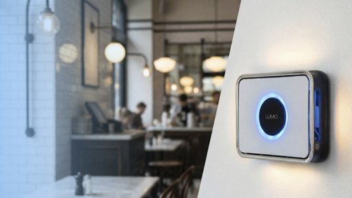 Image of Sanitech Lumio pest control system mounted on a wall