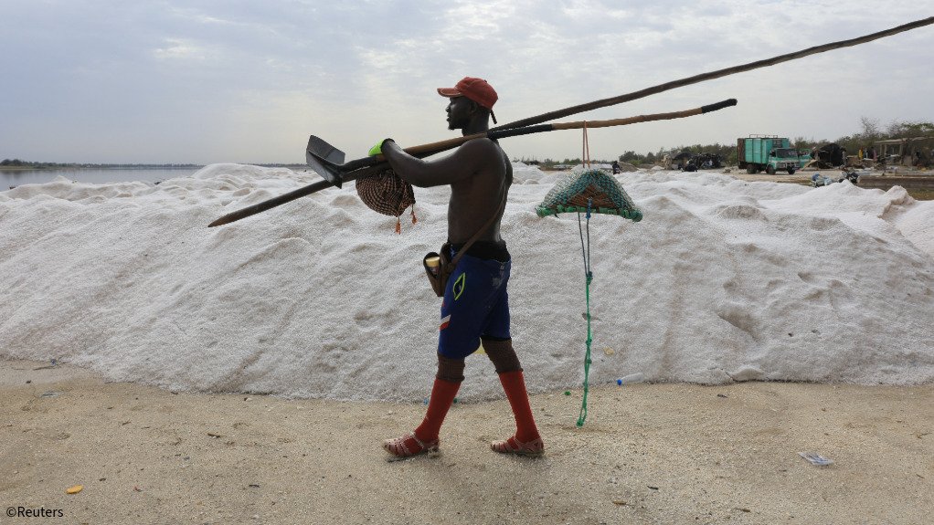 Salt recovered from the Pink Lake in Senegal