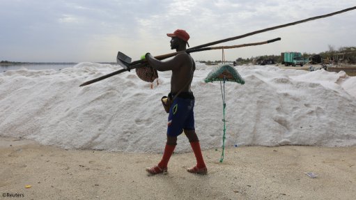Salt recovered from the Pink Lake in Senegal