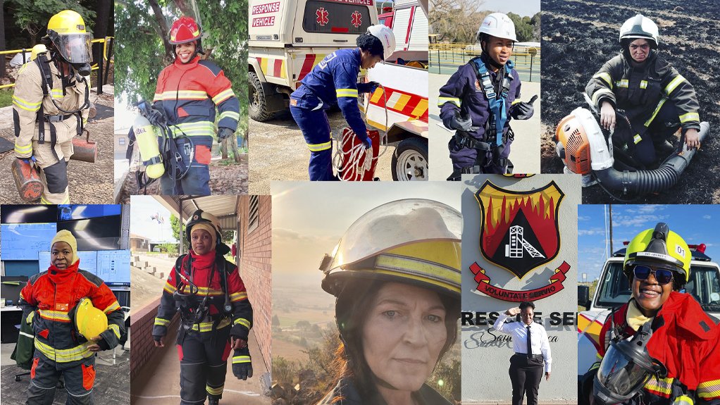 A collage of Mines Rescue Services first responders in the field and on training in PPE