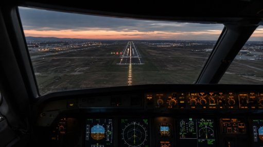 View of a runway from a cockpit