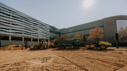 Construction vehicles at the Waterfall City Conference Centre and Hotel site