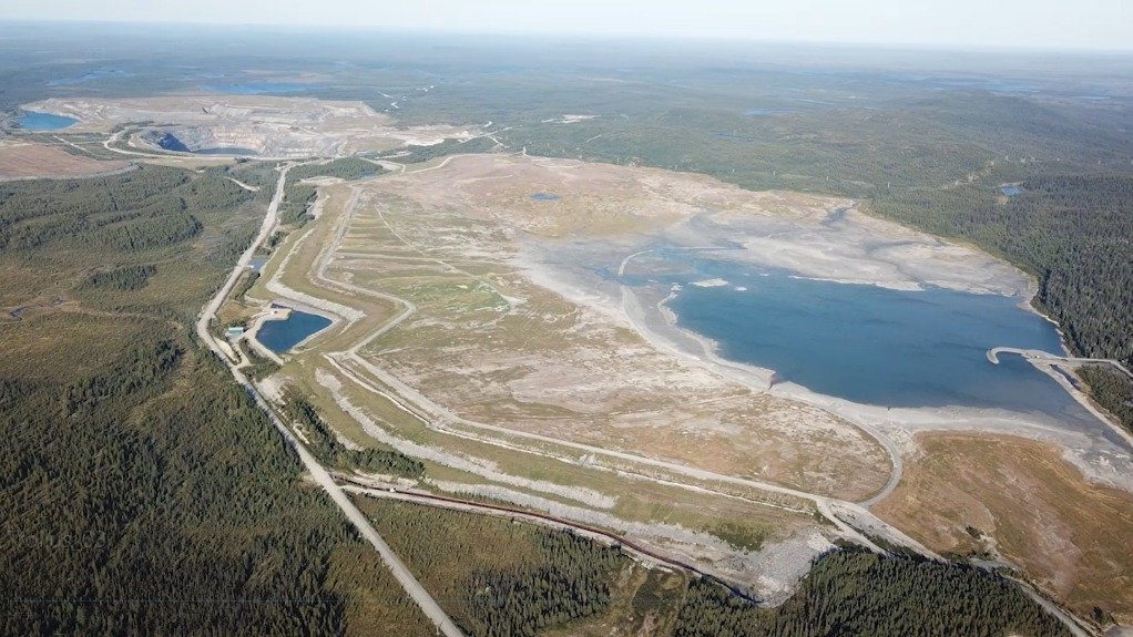 Tailings facilities at the Troilus mine