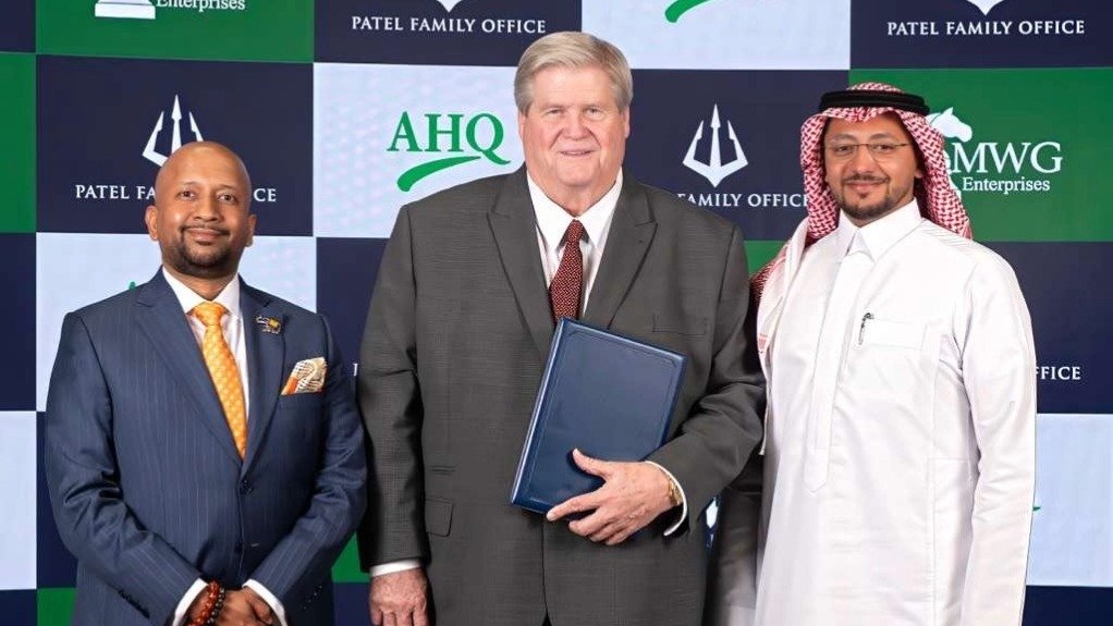 Patel Family Office vice chairperson Lakshmi Narayanan, MWG Enterprises founder Marc Gunderson and AHQ Group CEO Abdulmalik Alqahtani