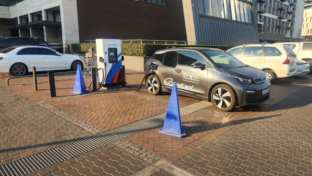 Installation of one of the new charging stations at Menlyn Maine in Pretoria