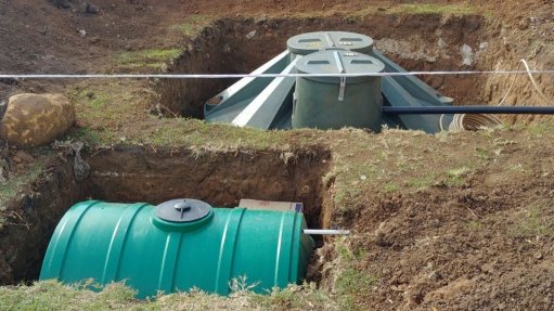 An image of a slurry tank and biogas digestor