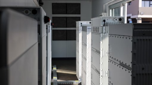 An image of the inside of a battery storage container