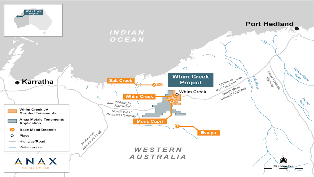 Location map of the Whim Creek