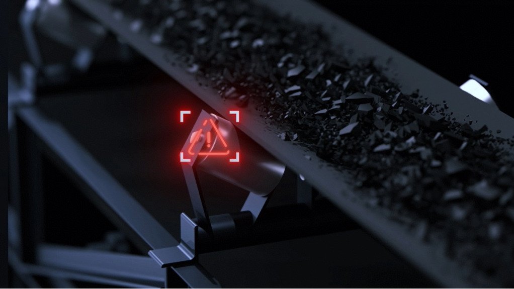 The above image depicts the Fibre-optic sensors along the conveyor belt system