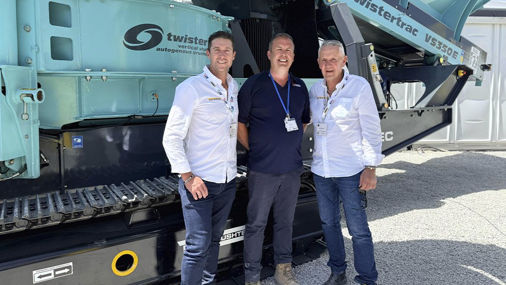 Francois Marais, Pilot Crushtec Director Sales & Marketing, Larry Collins South West Crushers Managing Director and Sandro Scherf, Pilot Crushtec CEO