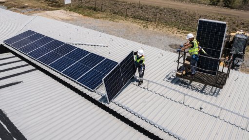 An image of the solar PV plant at Tharisa's South African operations