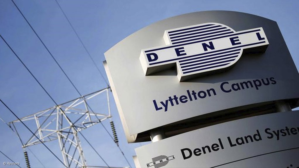 The Denel logo on signage