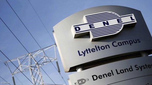 The Denel logo on signage