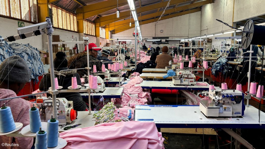 A Newcastle clothing factory with many sewing machines sitting idle