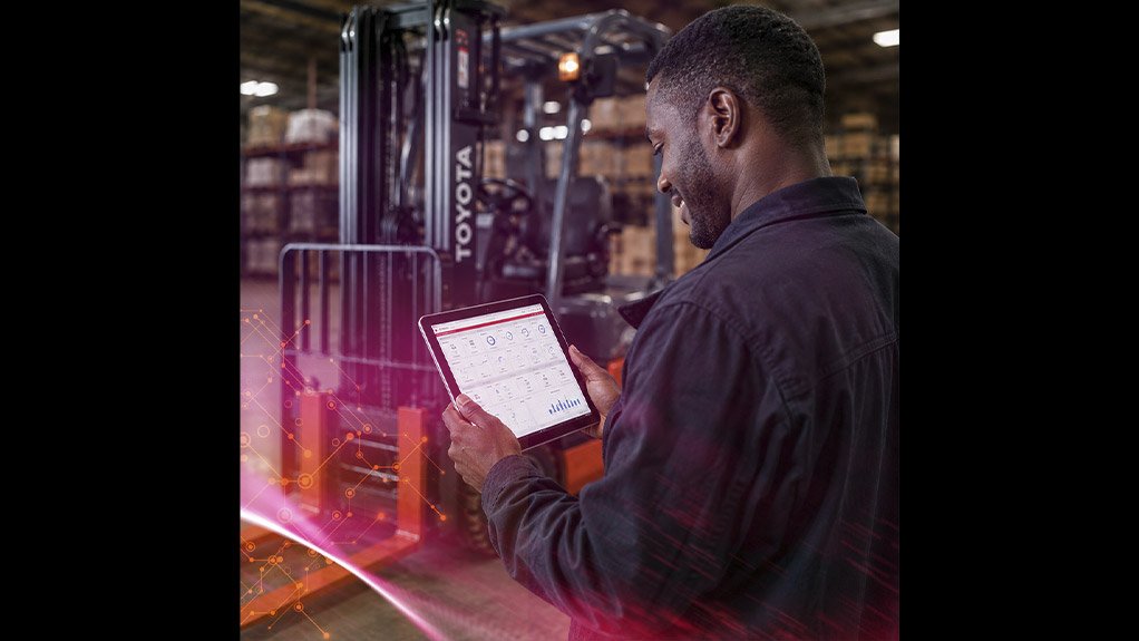 Image of a person using I Site telematics platform on a smart tablet
