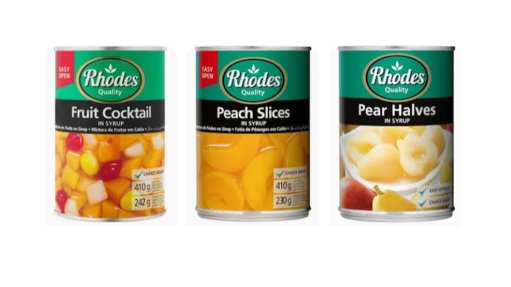 Rhodes canned fruit