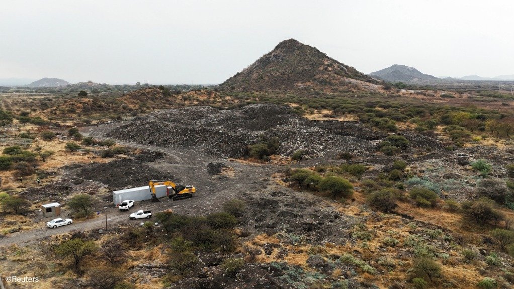 The site of the mine dump collapse in Rustenburg