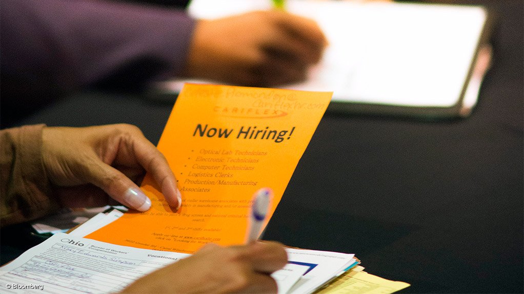 Person completing a job application