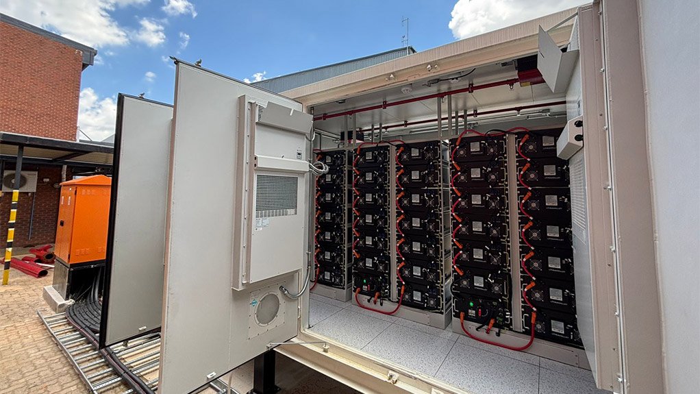 Figure 2: The interior of a containerised BESS - battery racks configured and sized to the site's specific storage requirements.