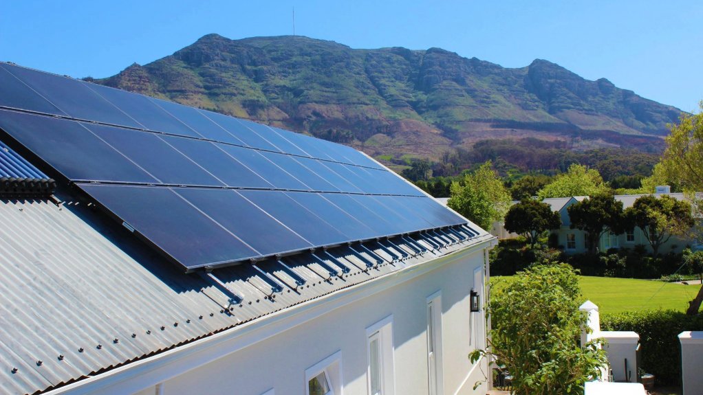 Solar panels on a rooftop