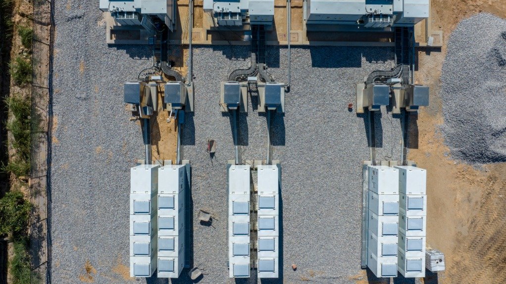 An image of battery storage for a renewable energy plant